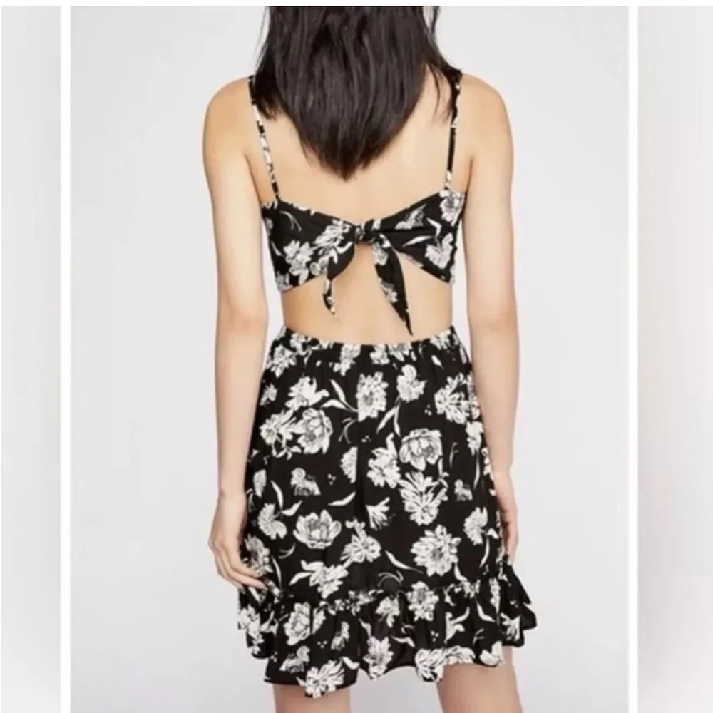 Free People / I’ve Got A Feeling Black White Floral Skirt and Top Set Small